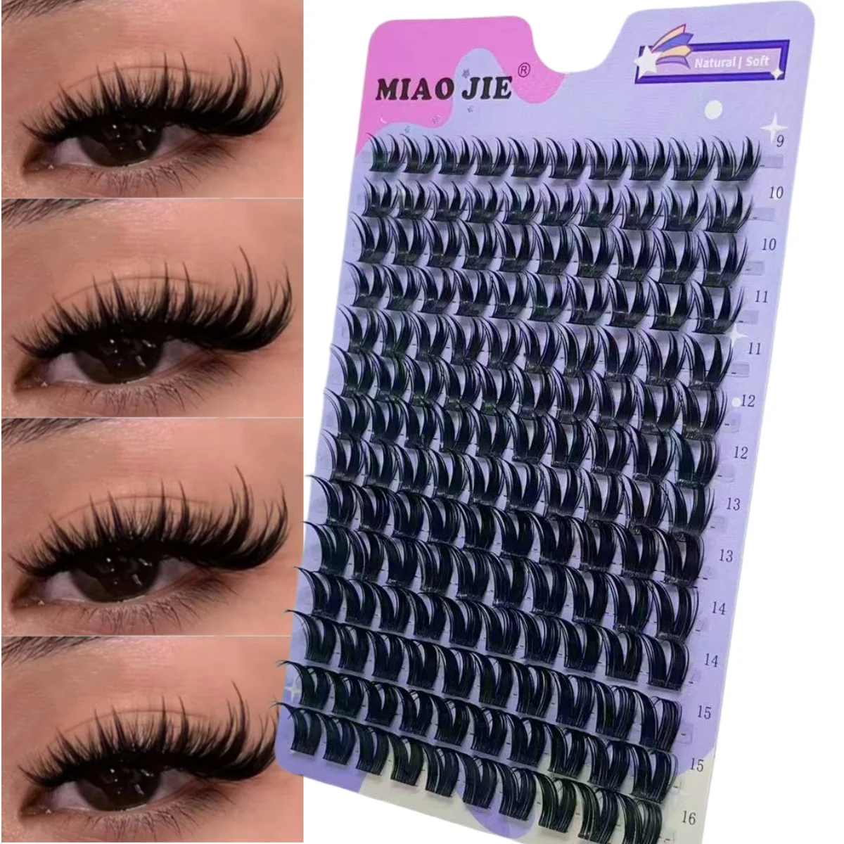 WINKLURE Manga Wimpernbüschel Wispy Wimpernverlängerungen Anime Wimpern-Cluster-Kit Spiky Wimpernbüschel D-Curly Einzelwimpern – Detail 1