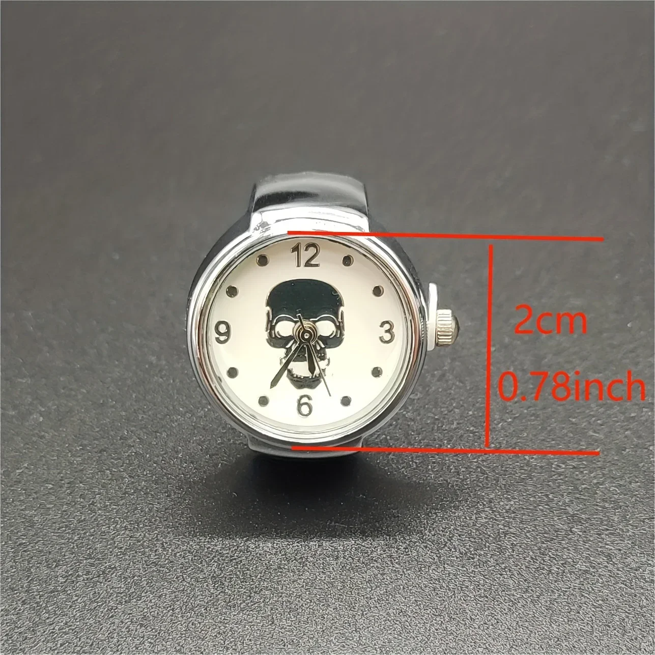 Halloween, Christmas Eve, Skull Ring Watch, Crowd Watch, Ring Watch, Antique Mini Finger Watch, Roman Digital Watch view 2