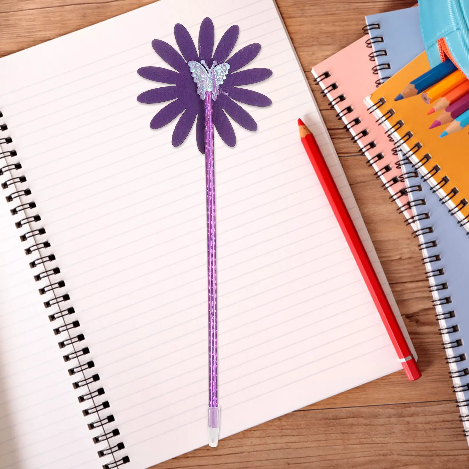 

Набор из 12 шариковых ручек с синими чернилами и милым цветочным дизайном, случайные цвета, держатель для ручек, канцелярские товары для школы и офиса