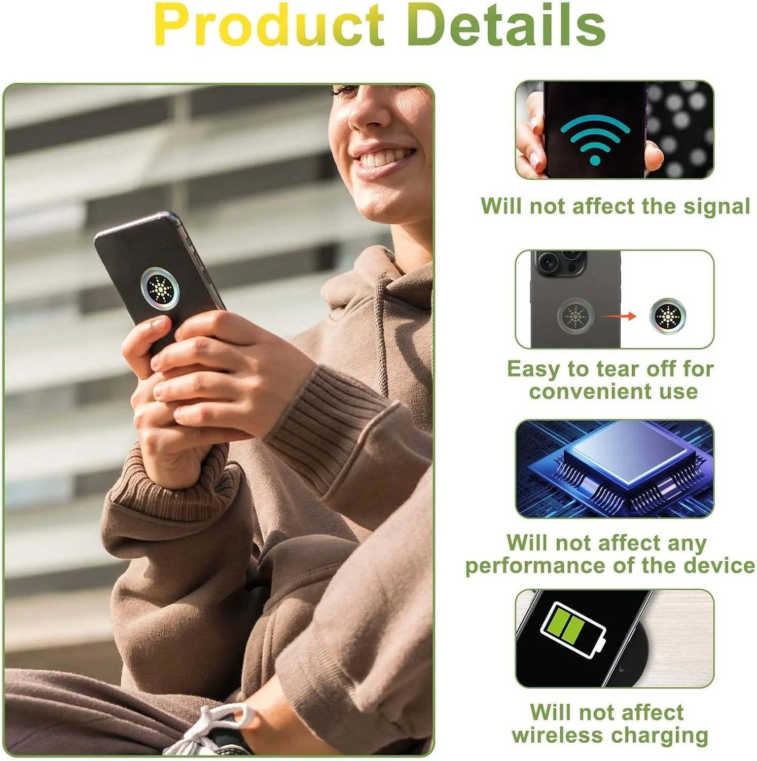 EMF Blocker Sticker 5G WiFi EMF Protection Shield for Phones Laptops Tablets Electronic Devices Anti-Radiation Neutralizer