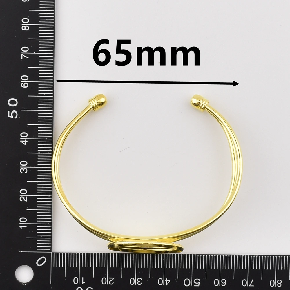 1Pcs 18 20 25mm Bezels Settings Bangle Base For Jewelry Making Cuff Bracelet Blank Cabochon Tray