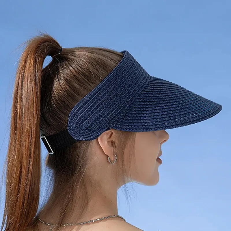 Xinbaoguan 100% Straw Knitted8222Summer Women\'s New Sunscreen Hat with Large Eaves and Hair Hoops Straw Hat Fashion Open Top Hat