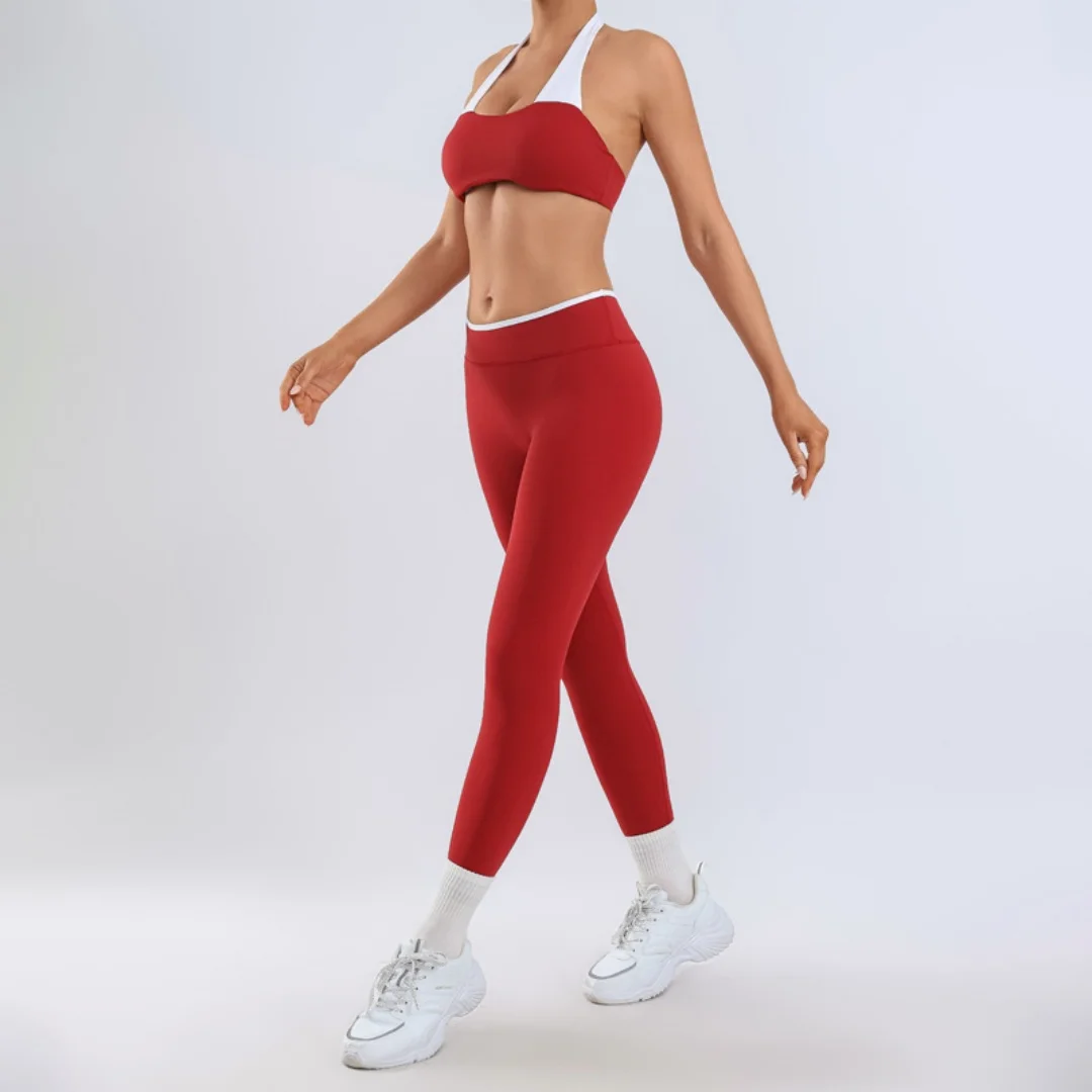 

Комплект для йоги из 2 предметов: женский спортивный топ без спинки и леггинсы с высокой талией для фитнеса, быстросохнущие, с эффектом подтяжки бедер, для бега, тренировок и спортзала