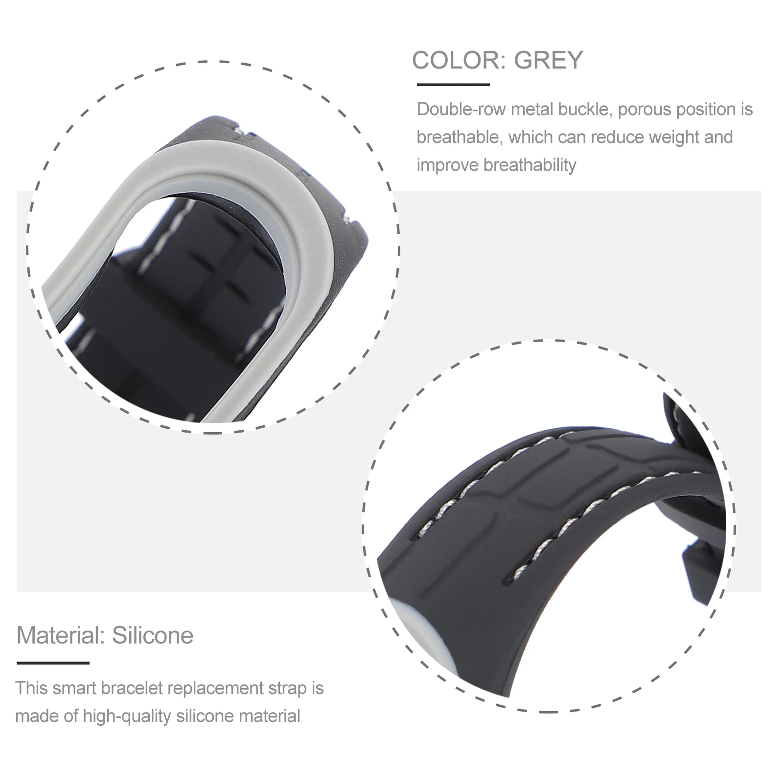 

1pc Silicone Wrist Breathable Comfortable Replacement Strap For 5 6 Smart Band Accessory Fashionable Wristband Double