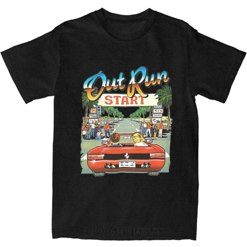 Men Women's Arcade Out Run Video Game Shirt Apparel Funny  Cotton 80s Gaming T Shirt Top Tee Clothes New Arrival