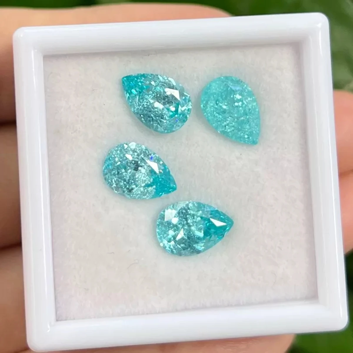 Factory Price Wholesale Lab Grown Gems Pear Cut 7x10mm Paraiba Loose Stone