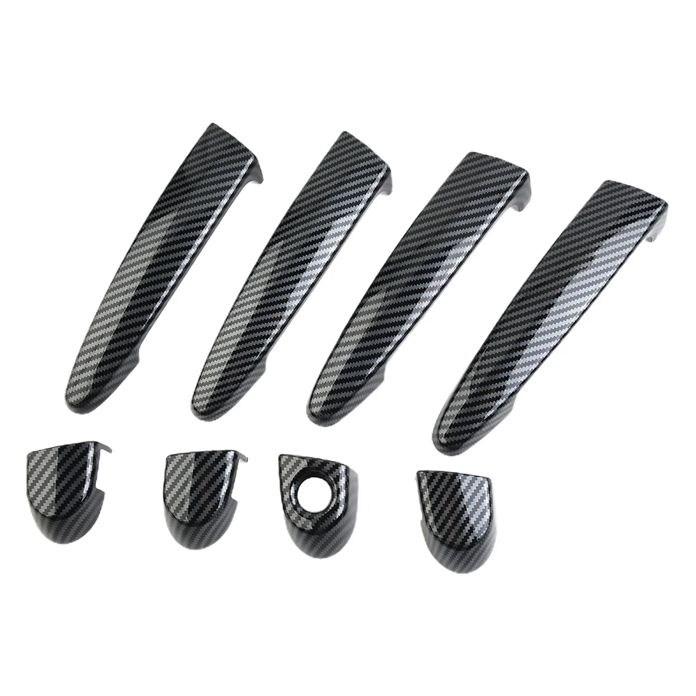 

High Quality New Style Practical To Use Covers Trims Black Carbon Fiber Comfortable Door Handle Easy To Install