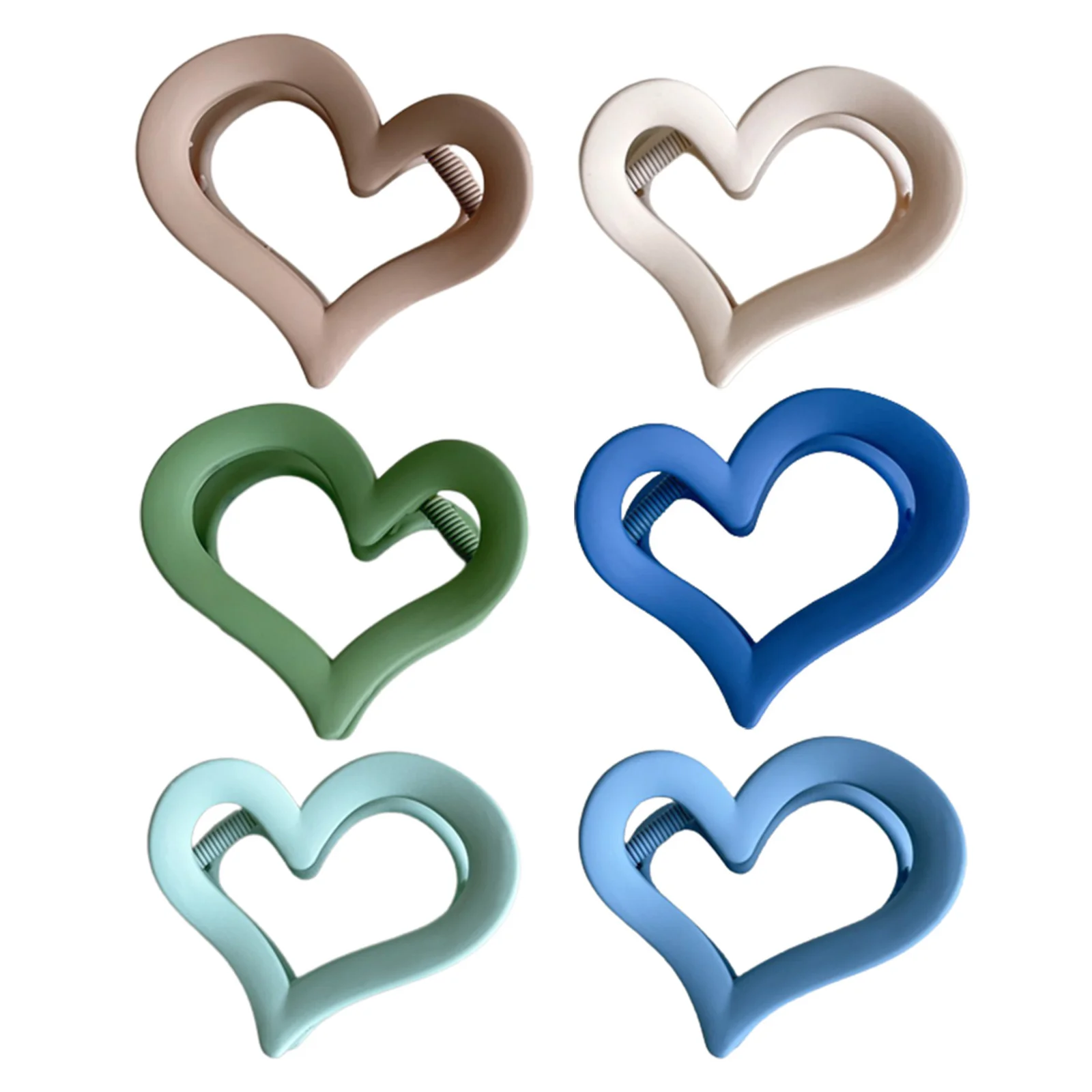 

6pcs Heart Hair Claw Clips Small Claw Clips Women Durable Acrylic Thick Thin Curly Hair Parties Daily Wear Accessories