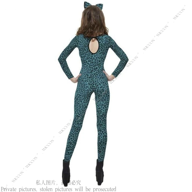 Tiger Cat Leopard Print Cosplay Costume Halloween Party Jumpsuit Woman Man Role Play Performance Dress Stage Costume Sexy