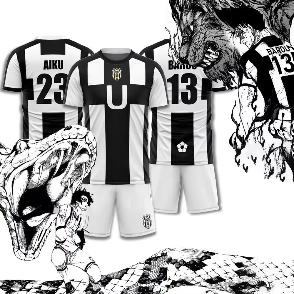 

Men Jersey Set Blue Lock Anime Uber Football Jersey 3d Print T-shirt Short 2pcs Sets Suit Plus Size Outdoor Sports Tops Tees Boy