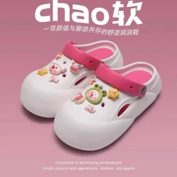Women Cartoon Clogs Shoes 2024 Summer Anti Slip Thick Soles Slipper Young Girl Toe-Closed Indoor Soft Slipper A0134