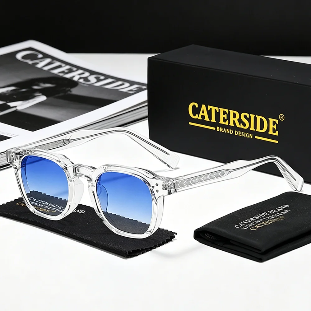 Okulary przeciwsłoneczne męskie CATERSIDE w stylu retro punk, małe kwadratowe oprawki, personalizowany design, okulary przeciwsłoneczne damskie, na podróże, imprezy, do pracy, na festiwale, prezent.