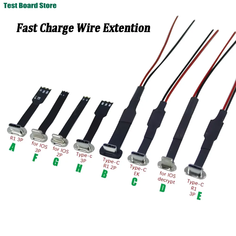 1pc USB C Type-C FPC 2pin3pin with Resistor R1 Soft Flat Cable Male Charging Cable Fast Charge Charging Wire Extention for Phone