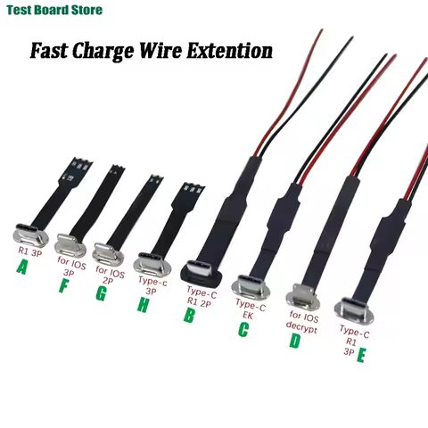 1pc USB C Type-C FPC 2pin3pin with Resistor R1 Soft Flat Cable Male Charging Cable Fast Charge Charging Wire Extention for Phone