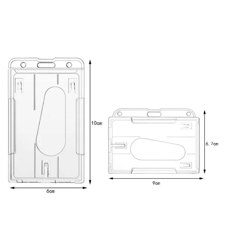 Imagem -06 - Transparent Double Cards Slots id Tag Badge Holder com Badge Reel Cards Storage Organizer Employee Pass Case Work Card 1pc