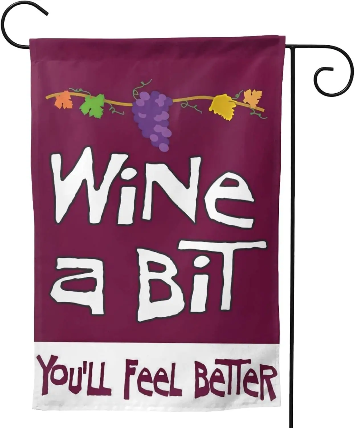 Wine A Bit Garden Garden Flag Vertical Double Sized Yard Outdoor Decoration12.5x18