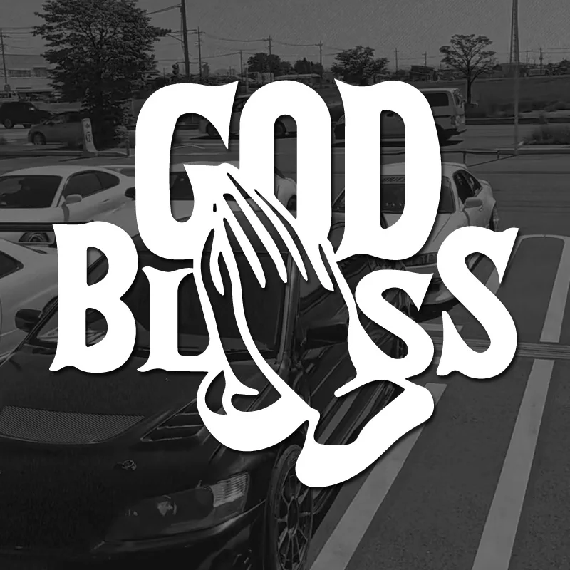 ملصقات "بارك الله" ، ملصق فينيل مقاوم للماء ، ملصقات السيارات ، أظهري إيمانك بالمسيح #1