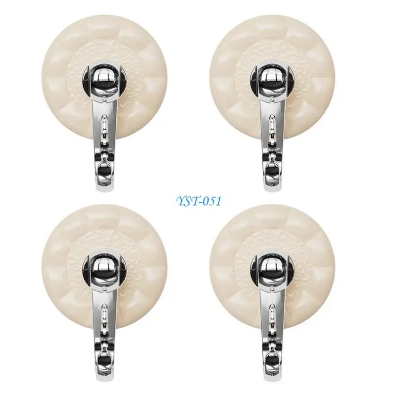 

E15A 4pcs Vintage Ripples Suction Cup Hangers Heavy Duty Suction Cup Hook Multifunction Solution for Organizing Towels &