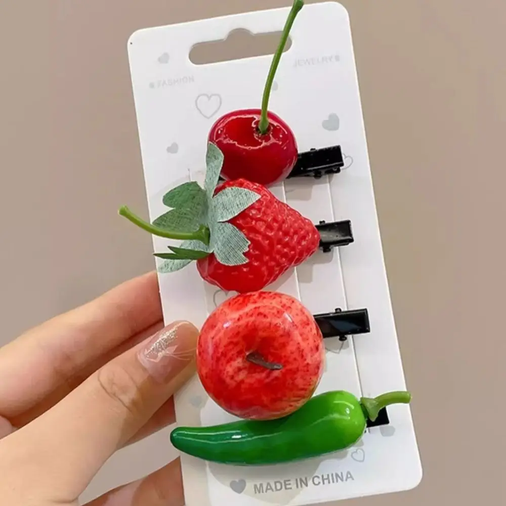 Creative Simulation Fruit Hair Clip Cute Small Vegetable Hairpin Bangs Side Barrettes Hair Accessories