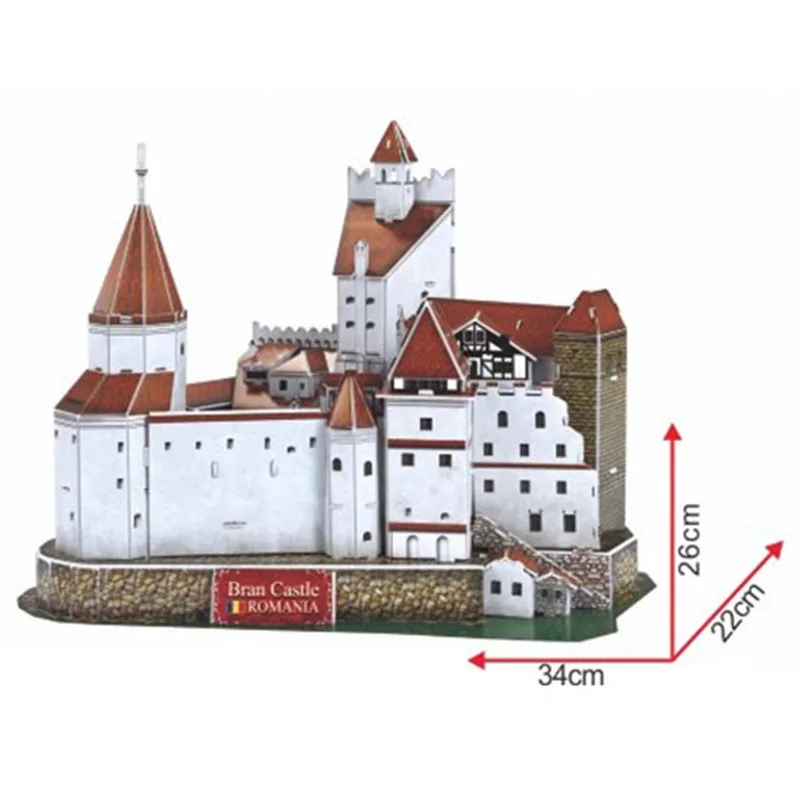 Bran Castle Dracula Romania Famous Build 3D EPS Paper Puzzle Building Model Toy World\'s Great Architecture Boy Girl Travel Gift