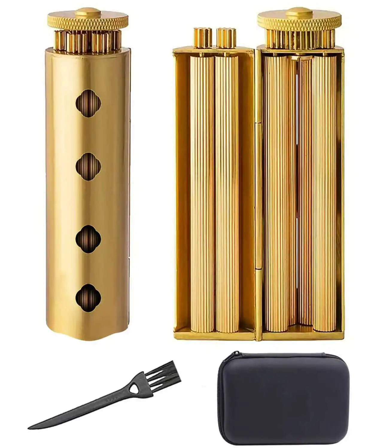 

Solid Brass Ø6 mm Cigarette Rolling Machine Antique Brass Manual Mechanical Feeling Tobacco Rolling Nostalgia 70MM Rollie Paper