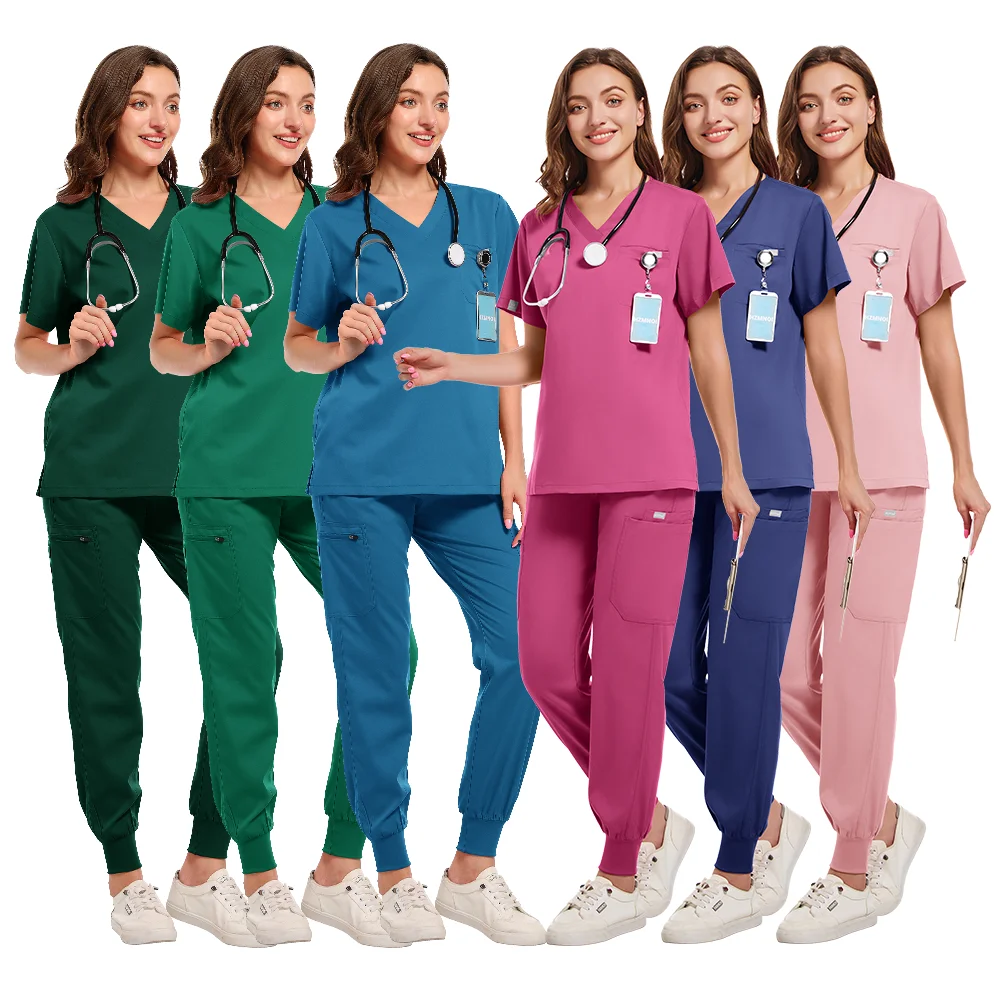 Multicolor Medical Uniforms Hospital Surgical Nurse Scrubs Set Unisex Nurses Accessories Dental Clinic Beauty Salon Workwear