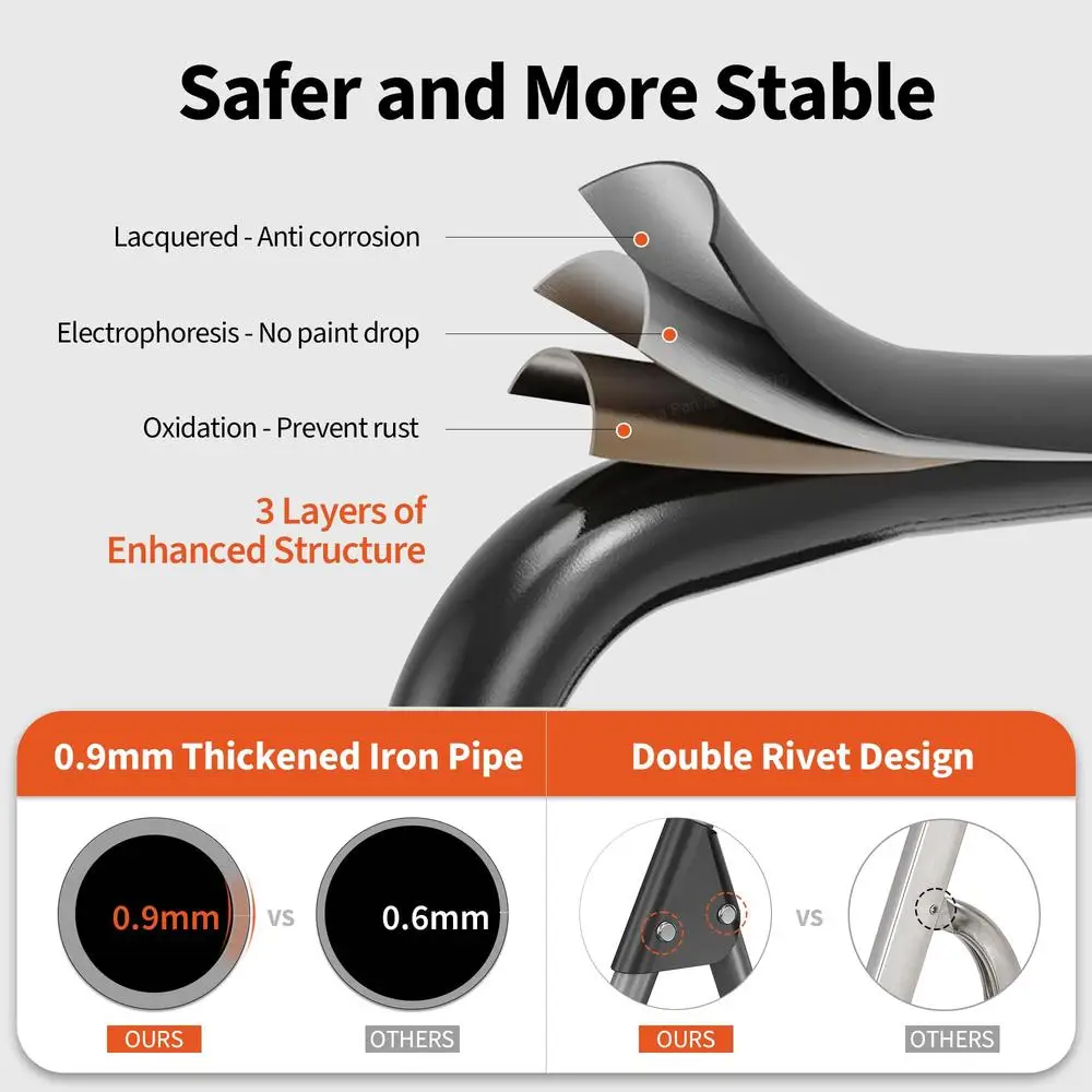 4-Step Folding Ladder Stool Anti-Slip Steel Construction Portable 900lbs Load Capacity