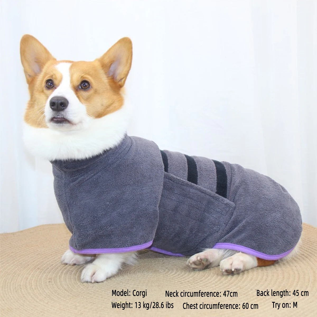 

2 Colors Dog Bathrobe Microfiber Absorbent Towel Pet Dogs For Small Medium And Large Quick-Drying Bath Towels Pet Bath Product