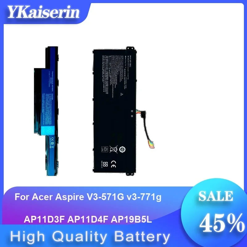 

V3-571G V3-771G AP11D3F AP11D4F AP19B5L Battery For Acer Aspire AS10D31 AS10D81/S3 Ultrabook 13.3" MS2346/5 A514-53 A515-44 7