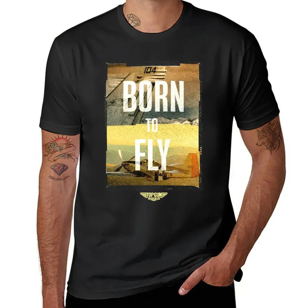 Top Gun Maverick Born To Fly P 51 Mustang Top Tee Vintage T-shirt Crewneck Motion  Humor Graphic Fitness Eur Size