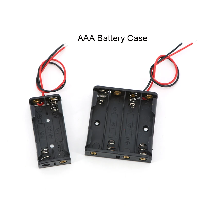 2/4 1.5V Slot AAA Battery Case Battery Box AAA Battery Holder With Leads wire With 2 4 Slots AAA 3A 6v A7