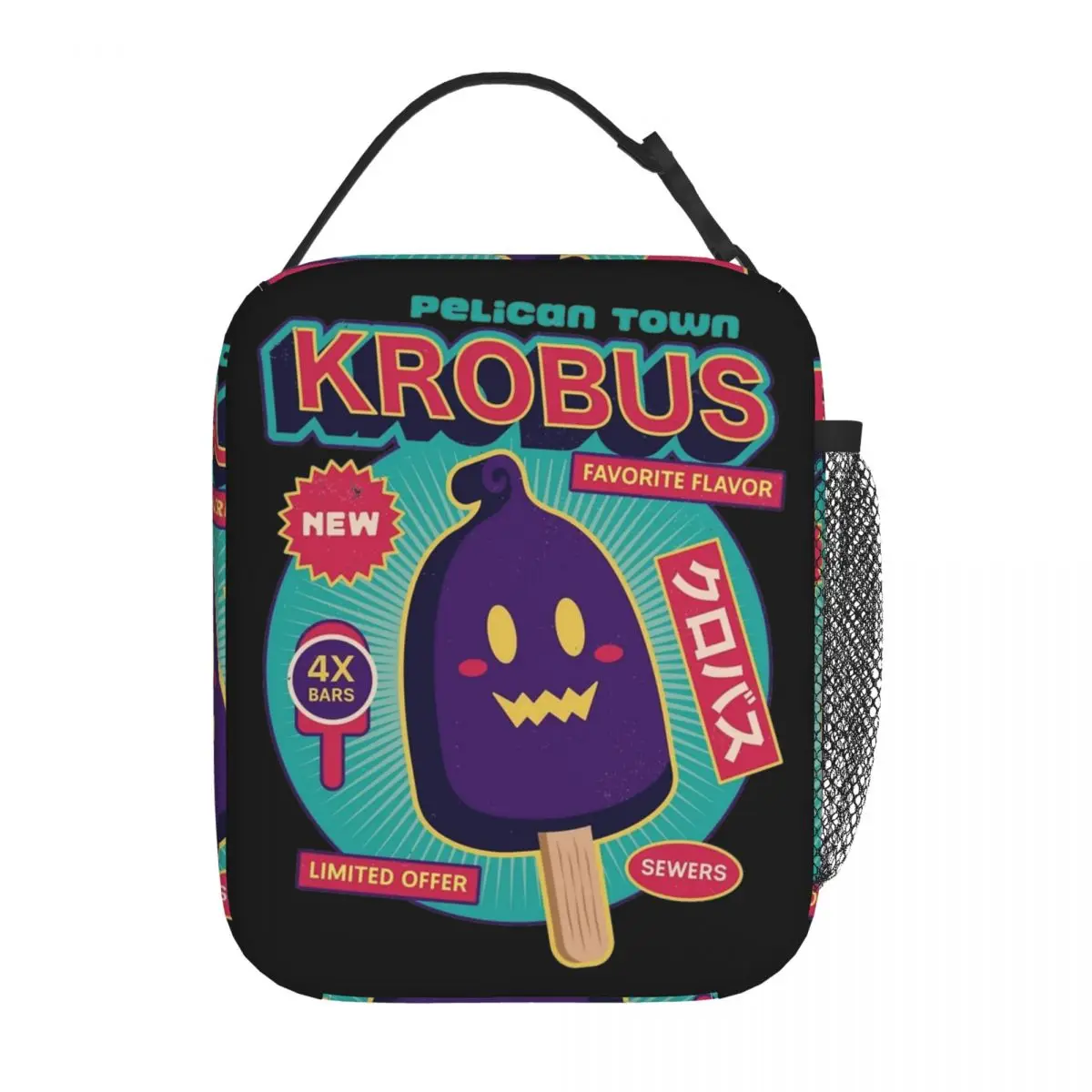 Krobus Ice Cream Stardew Valley Insulated Lunch Bags High Capacity Game Anime Reusable Cooler Bag Tote Lunch Box Food Handbags