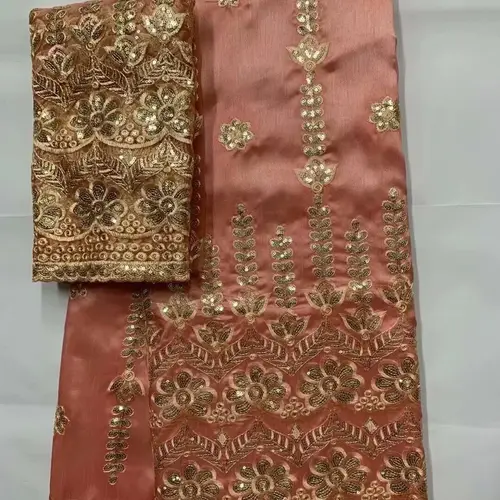 스팽글 자수가있는 아프리카 레이스 원단, 헤비 자수, 인디언 사리 웨딩, 버건디, 하이 퀄리티, 2022, 5 + 2 야드  Best5