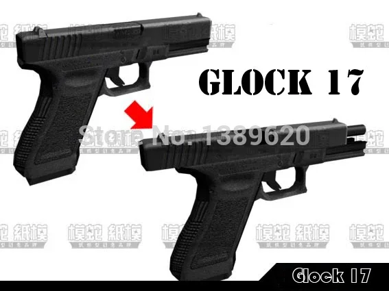 1:1 G17/18 Pistol Gun 3D Paper Model Magazine 3D Puzzles Handmade Weapon Papercraft Toy