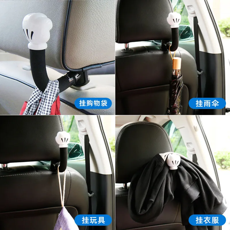 Disney Car Rear Hook Mickey Minnie Multifunctional Car Seat Back Cartoon Creative Hook Car Rear Seat Headrest Hook Decoration view 4