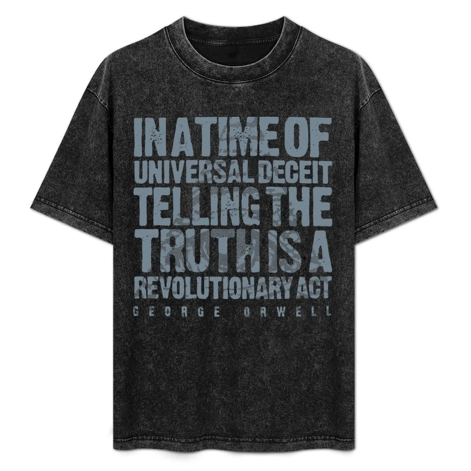 ORWELLIAN TRUTH T-Shirt haut décontracté minimaliste à manches courtes