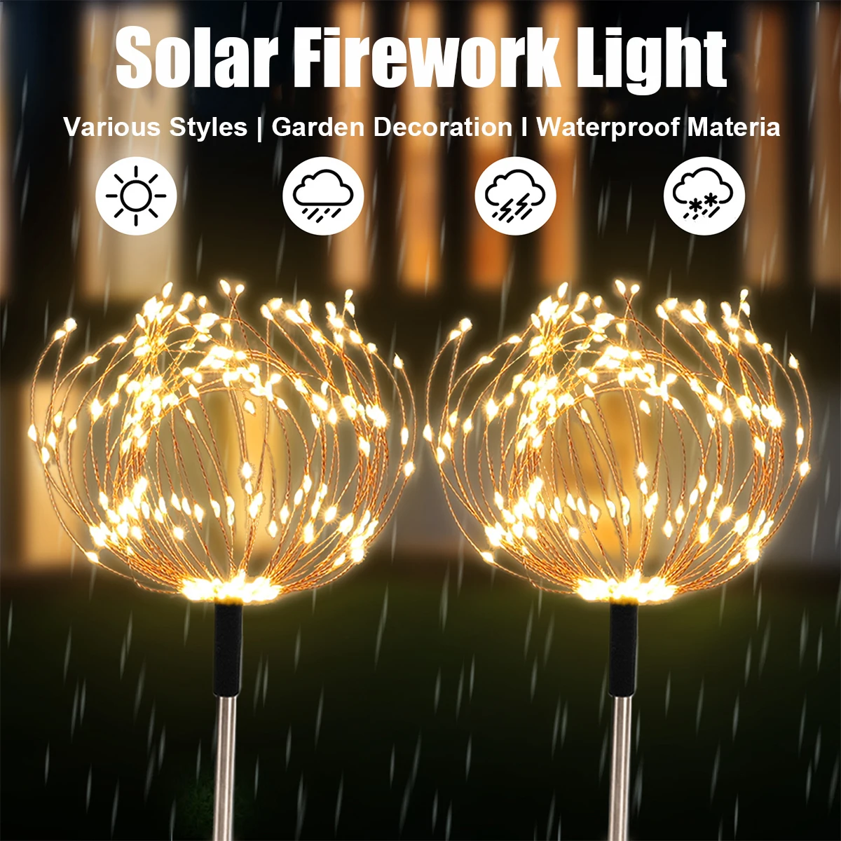 Outdoor Waterproof Solar Garden Light Solar Firework Light LED Fairy Lights  420/300/200/60 LED For Yard Walkway Garden Lawn