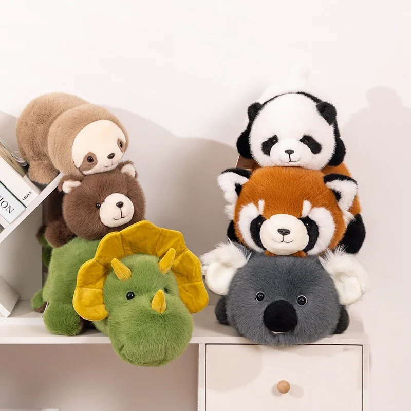 25/40Cm Flip-Up Raccoo Panda Dinosaur and Koala Dolls Transform Into 2IN1 Fun Soft Plush Toys for Kids Birthday Gifts Home Decor