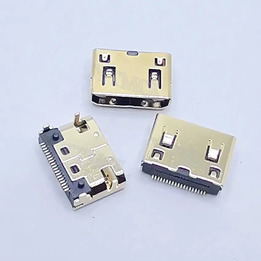 5 sztuk Mini złącze żeńskie kompatybilne z HDMI SMD 19 pin 19P lutowane metodą rozpływową kątowe złącze PCB Rohs gniazdo — zdjęcie 4