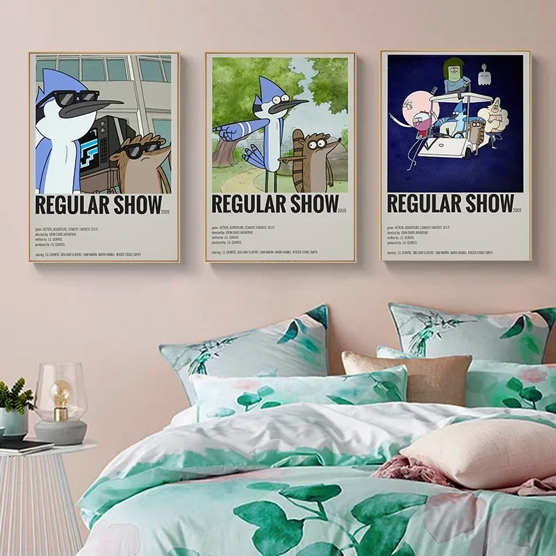 Cartoon Anime Regular Show Canvas Animation Tv Series Canvas Printing Print Wall Art Picture for Kawaii Room Home Decoration