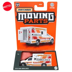 Original Mattel Matchbox Moving Parts Car 1/64 Recycled Diecast 2016 Ram Ambulance Vehicle Toys for Boy Collection Birthday Gift