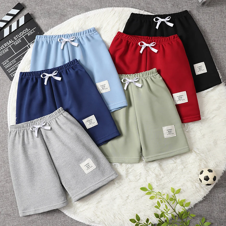 3/6-teiliges Set mit mehrfarbigen Kordelzug-Freizeitshorts für Kinder für Jungen und Mädchen, Sommersport, Laufen, Radfahren, vielseitige Hose – Detail 3
