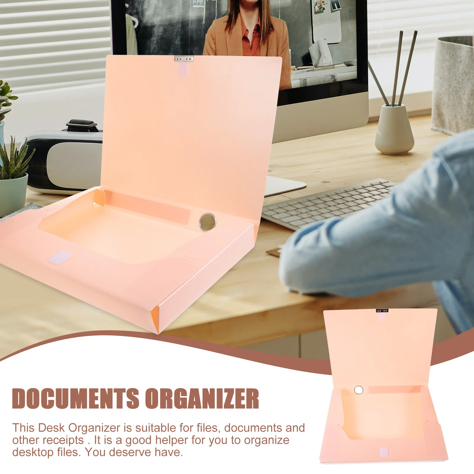 منظم مجلد الملفات سعة كبيرة صندوق ملفات سطح المكتب Pp للمكتب والمنزل والدراسة وتخزين المستندات ورق متعدد الوظائف #3