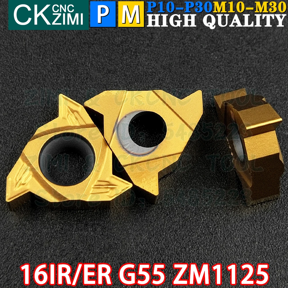 16ER G55 ZM1125 16IR G55 ZM1125 Carbide Insert Internal External Thread Threaded Insert Tool CNC Metal Lathe Turning Cutter Tool