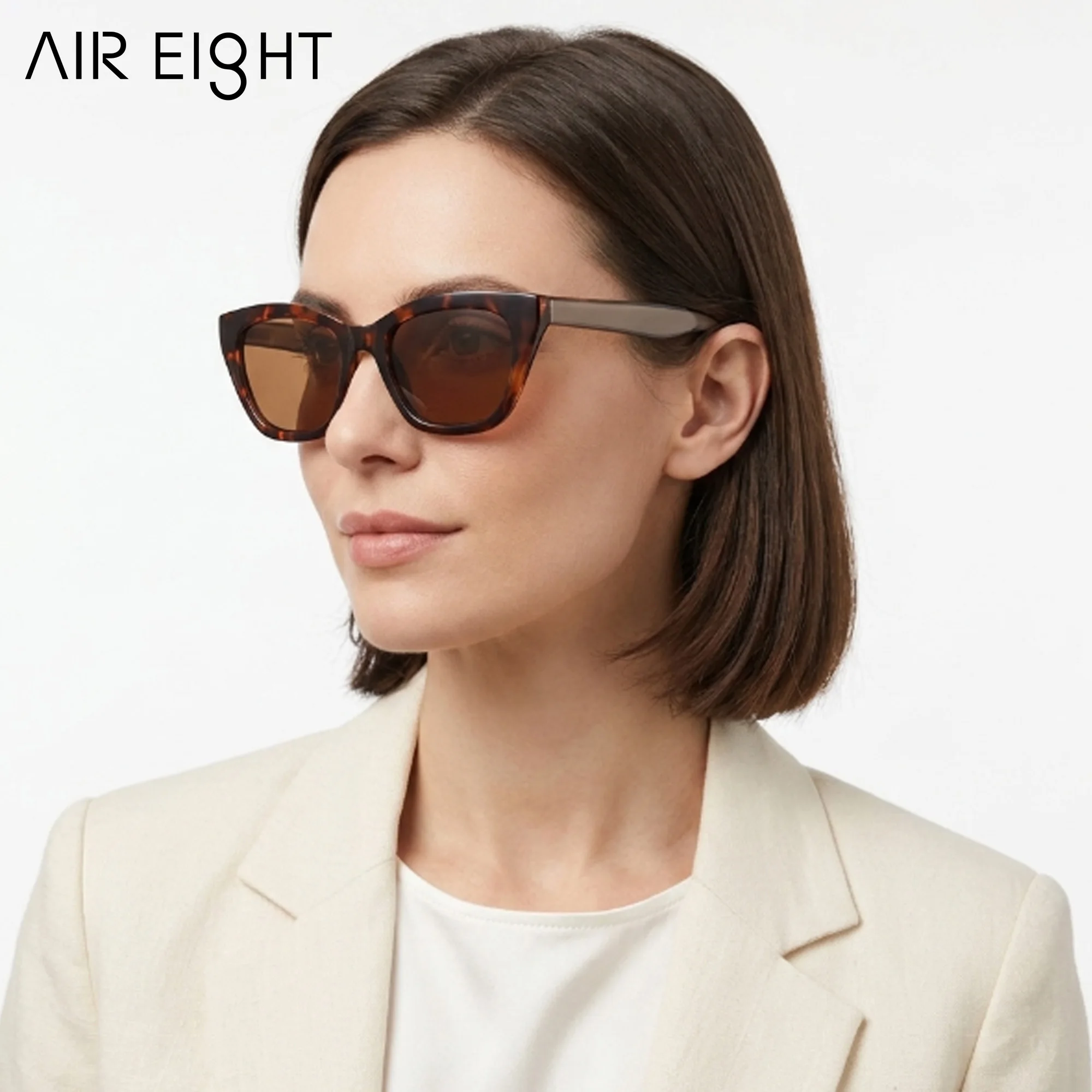 AIR EIGHT 2026 Thick Frame Square Polarized Sunglasses for Women UV400 Protection Trendy Ladies Sun Glasses for Vacation Present
