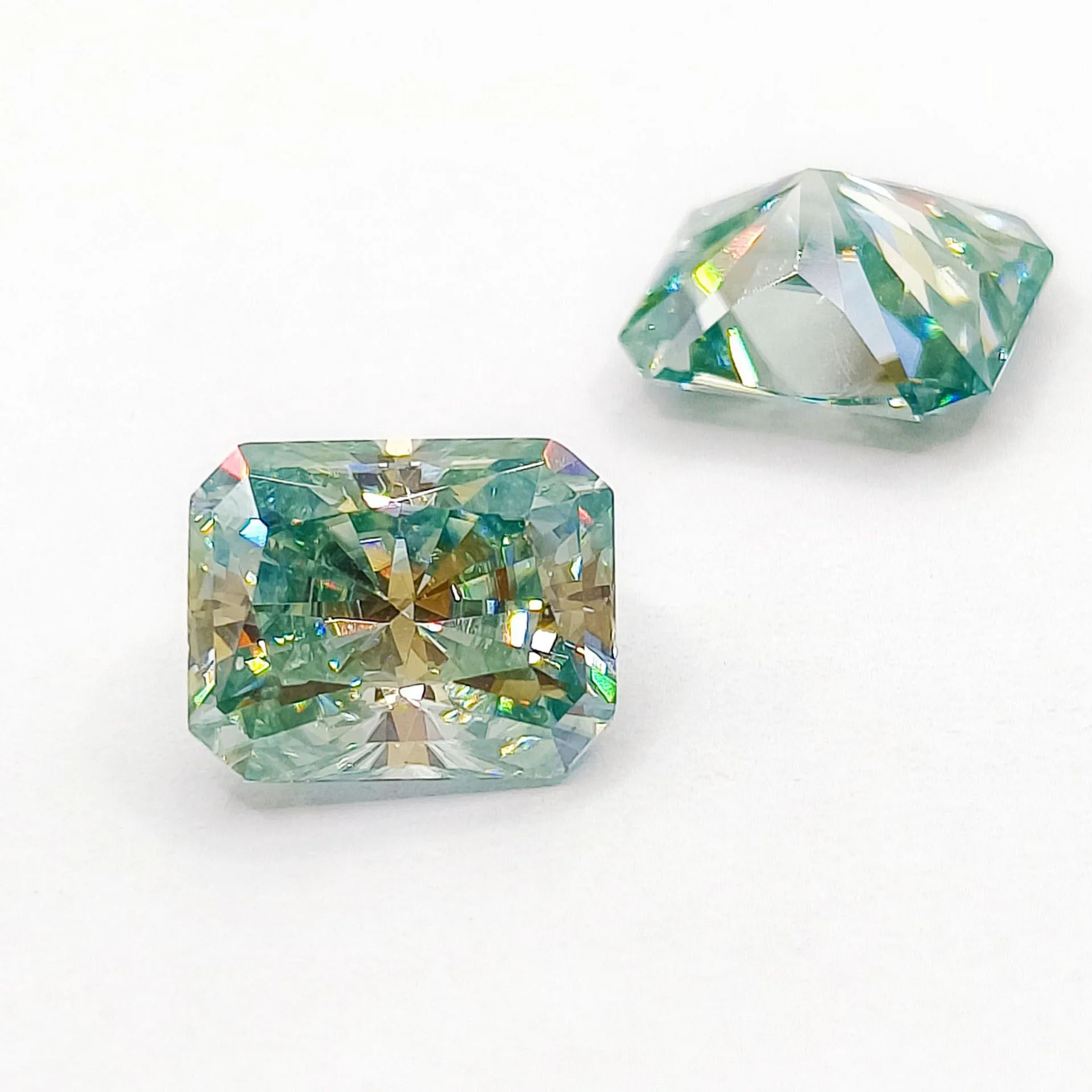 

1PC/Lot Radiant Cut Light Green Moissanite Stone For Jewelry Making