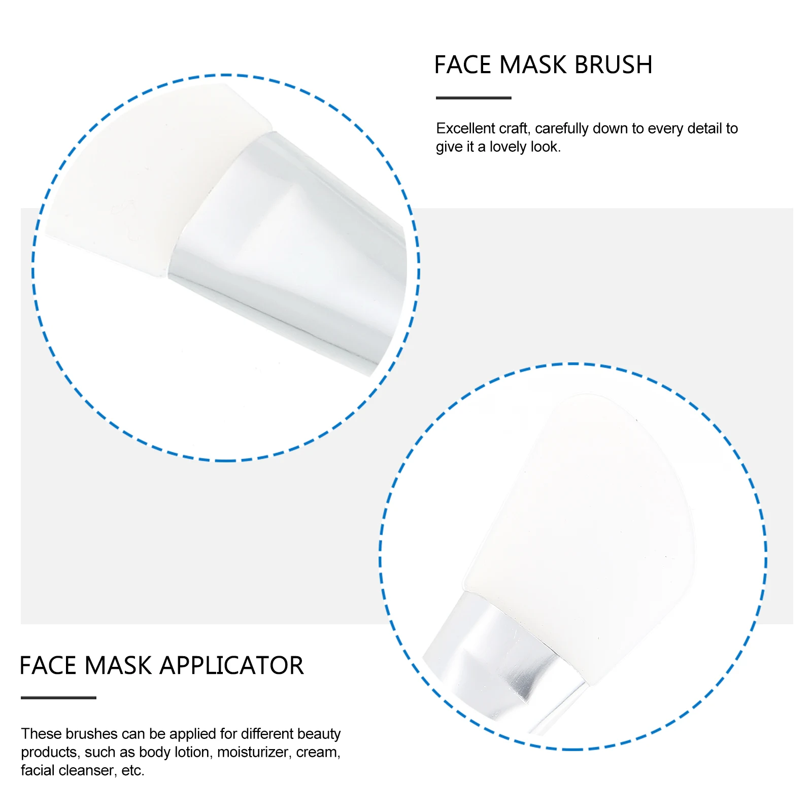 6 szt. Pędzli do maseczek do twarzy, silikonowe, gładkie, praktyczne aplikatory do maseczek do codziennego użytku, pędzel kosmetyczny do makijażu.