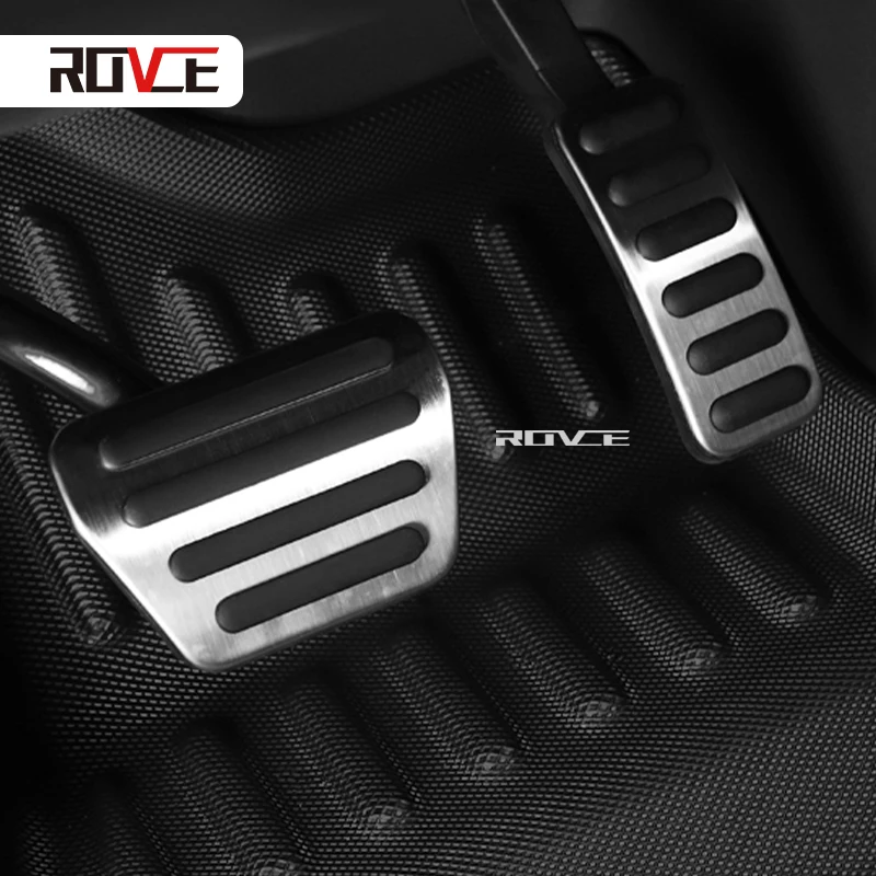 

ROVCE Car Styling Anti-slip Fuel Brake Steel Pads Pedals Cover For Land Rover Defender 110 2020 Car Accessories