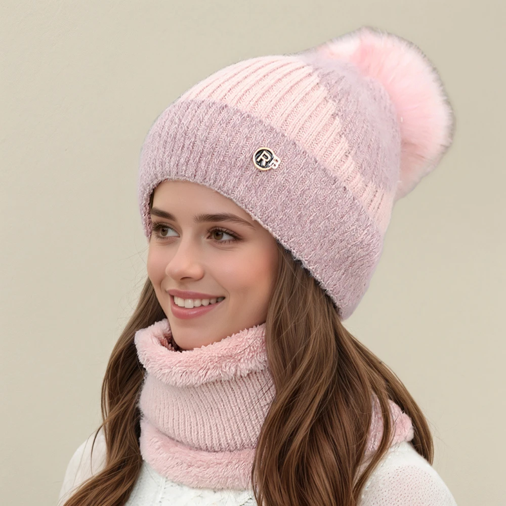 Winter hat women's versatile fashion plush wool hat winter cycling skiing warm windproof cold cotton hat