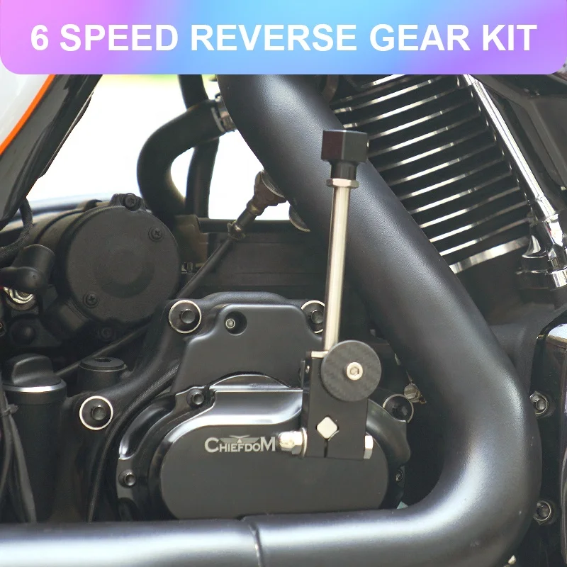 

6-Speed Aluminum Reverse Gear Box Kit for HD 2021-2023 Cable Clutch Back Gear Mamba Chiefdom Motorcycle Reverse Gear System Air